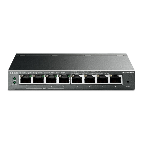 TP Link 8-Port Gigabit Easy Smart Switch with 4-Port PoE+ | TL-SG108PE