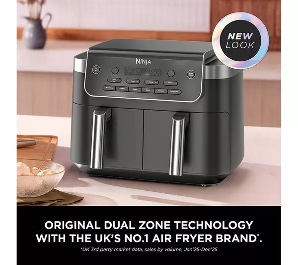 Ninja DualZone 7.6L 2-Drawer Air Fryer - Grey | DZ801UK