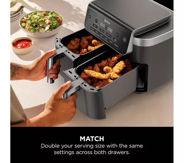 Ninja DualZone 7.6L 2-Drawer Air Fryer - Grey | DZ801UK
