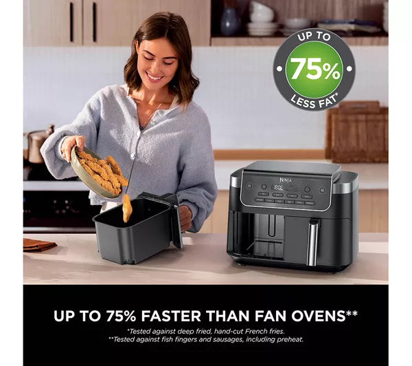 Ninja DualZone 7.6L 2-Drawer Air Fryer - Grey | DZ801UK
