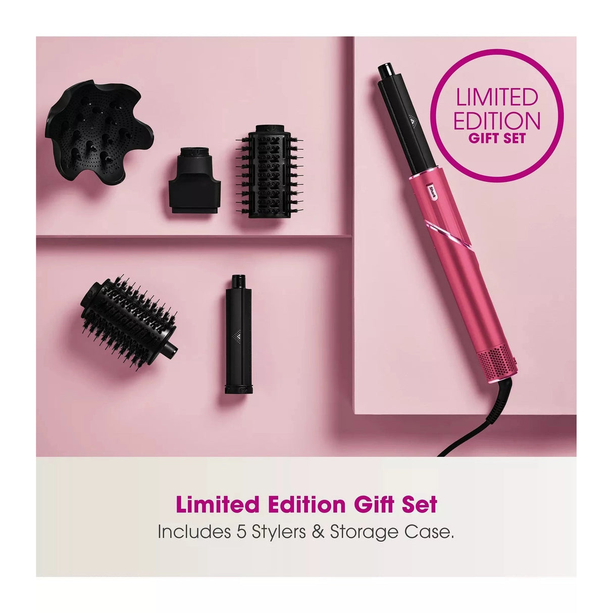 Shark FlexStyle 5-in-1 Air Styler & Hair Dryer with Storage Case Malibu Pink HD440BPUK