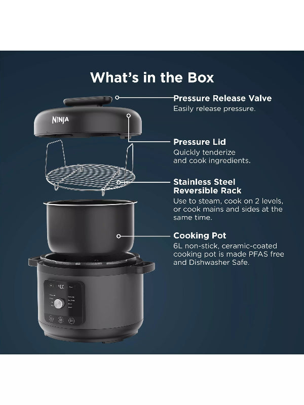 Ninja HyperHeat 6L 9-in-1 Pressure & Rice Cooker | PC201UK