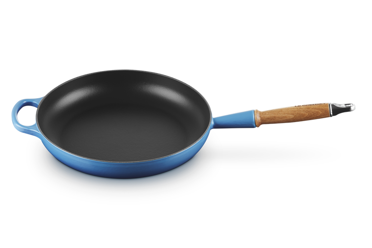 Le Creuset 28cm Cast Iron Frying Pan with Wooden Handle - Azure | 20258282200422