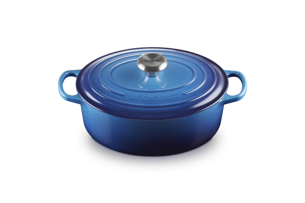 Le Creuset Signature 27cm Cast Iron Oval Casserole - Azure | 21178272202730