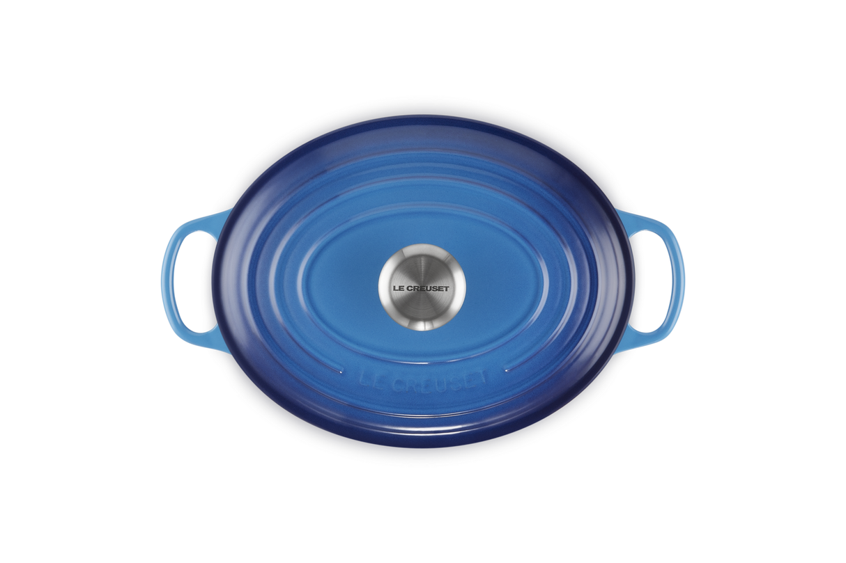 Le Creuset Signature 27cm Cast Iron Oval Casserole - Azure | 21178272202730