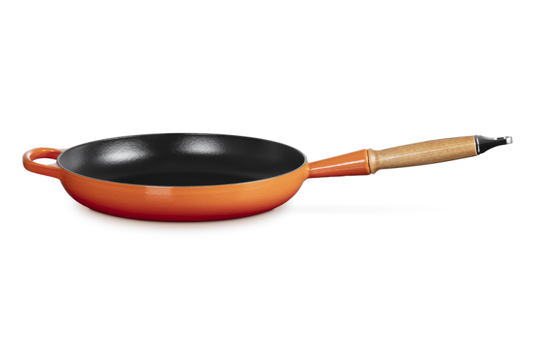 Le Creuset 28cm Cast Iron Frying Pan with Wooden Handle - Volcanic | 20258280900422