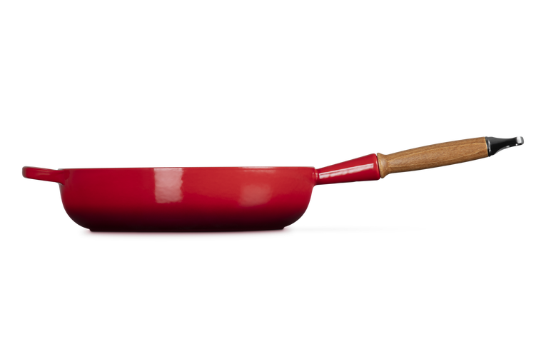 Le Creuset 28cm Cast Iron Sauté Pan with Wooden Handle - Cerise | 20259280600422