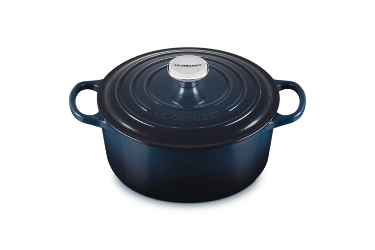 Le Creuset Signature 20cm Cast Iron Round Casserole - Nuit | 21177201294475