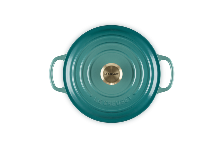 Le Creuset Signature 20cm Cast Iron Round Casserole - Bleu Riviera | 21177200994450