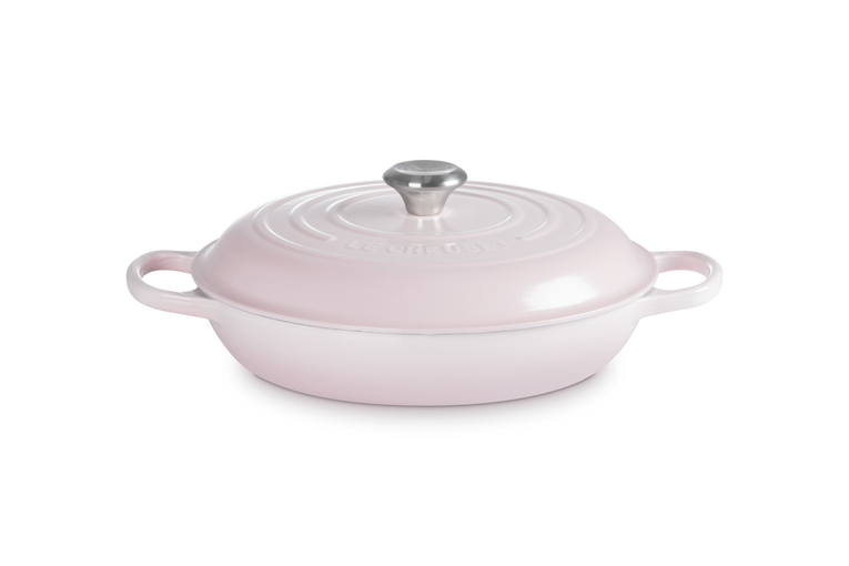 Le Creuset Signature 30cm Cast Iron Shallow Casserole - Shell Pink | 21180307774430