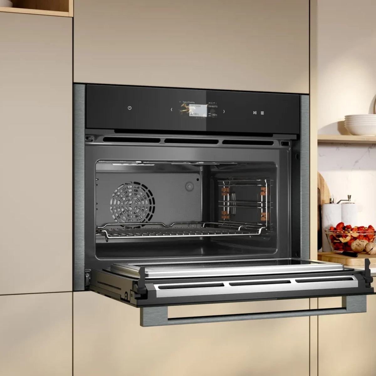 Neff N90 Compact Oven With Microwave - Graphite Grey | C24MS31G0B