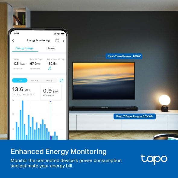 Tapo Mini Smart Wi-Fi Plug, Energy Monitoring | TAPOP110M