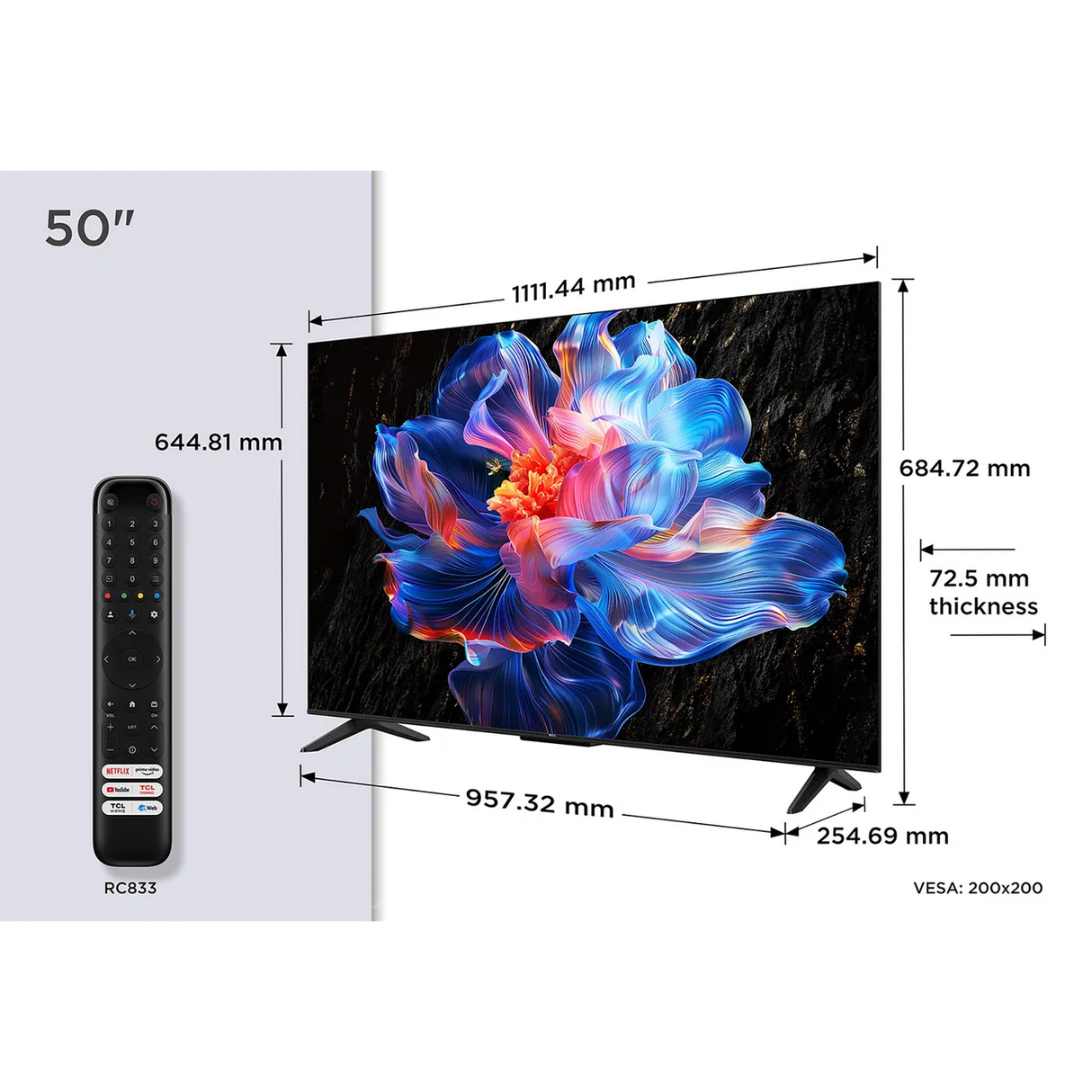 TCL V6C 50" 4K Ultra HD Smart Google TV | 50V6C