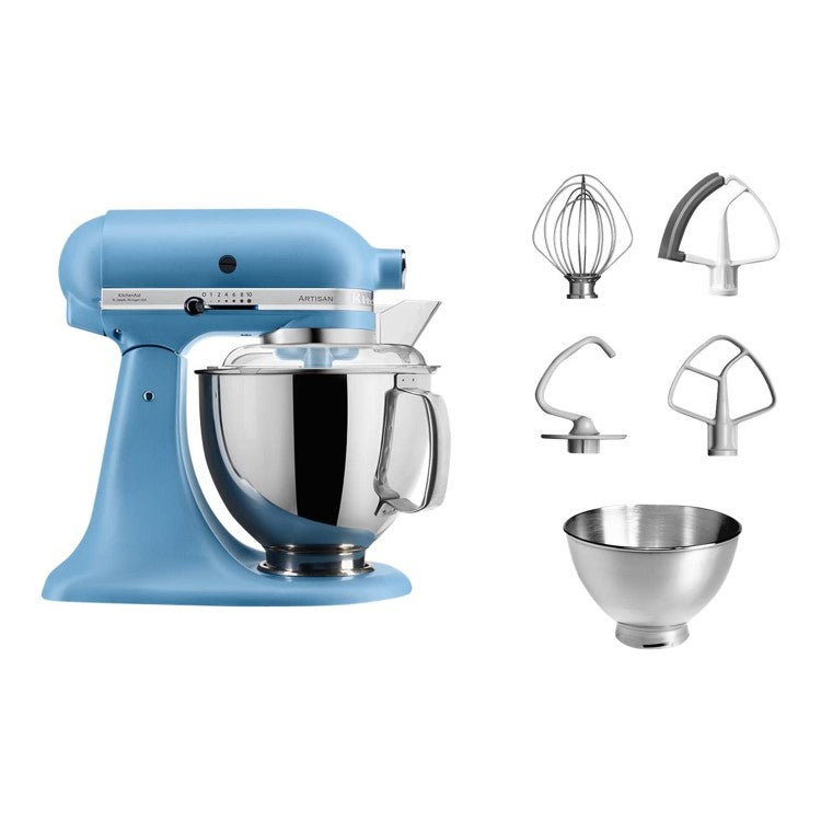 KitchenAid Mixer Tilt-Head 4.8L Artisan With Accessories - Blue Velvet | 5KSM175PSBVB