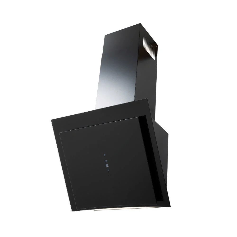 Luxair CURVA 60cm Curved Black Glass Cooker Hood - Black | LA-60-CURVA-BR-BLK