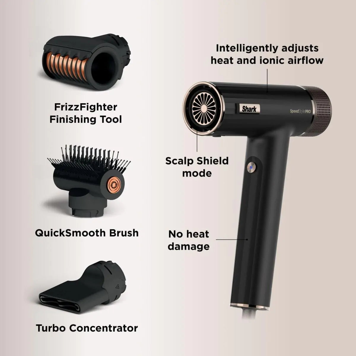 Shark SpeedStyle Pro HD731UK 3-in-1 Hair Dryer - Black | HD731UK