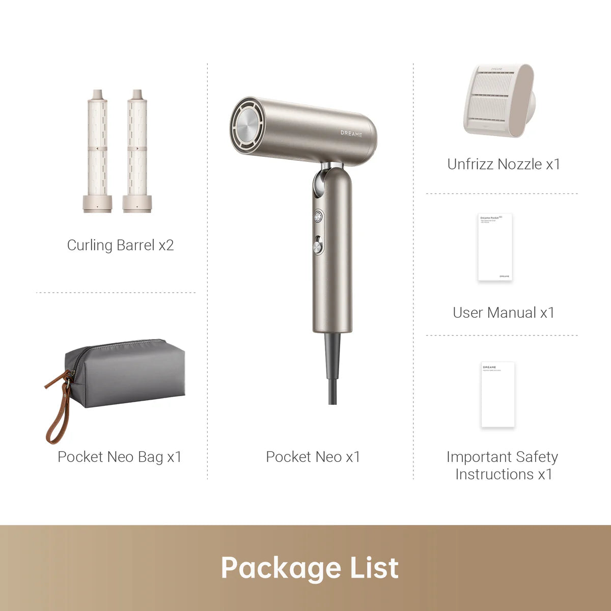 Dreame Pocket Neo High-Speed Hair Dryer - Grey | AHD51_NGREY