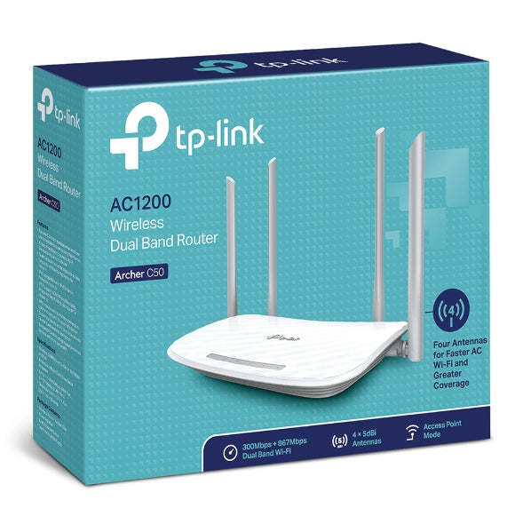 TP Link AC1200 Wireless Dual Band WiFi Router | ARCHERC50