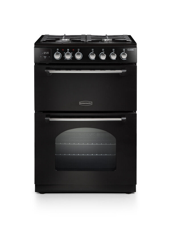 Rangemaster Classic 60cm Dual Fuel - Black & Chrome | CLA60DFFBL/C