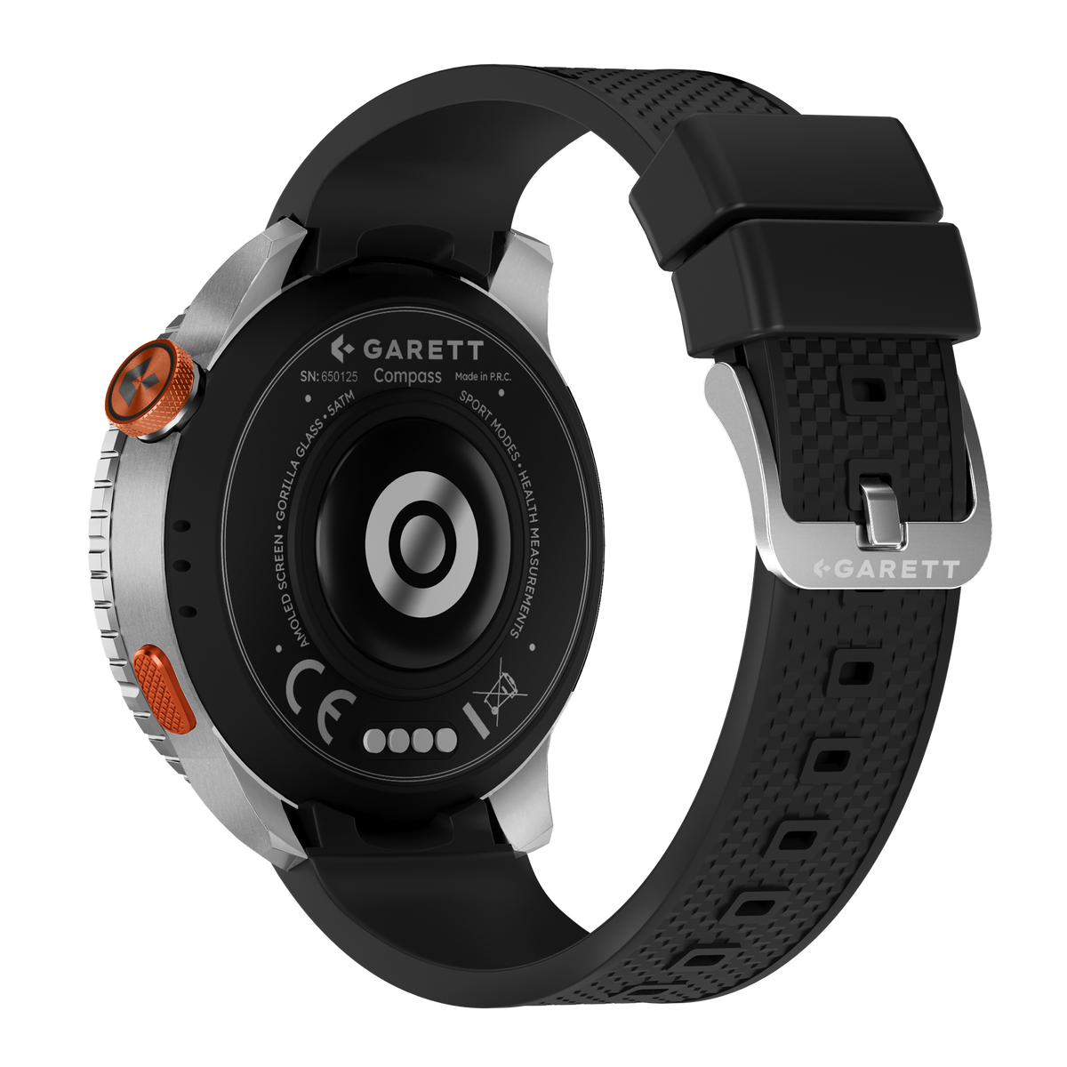 Garett Smartwatch Compass GPS - Orange & Silver | COMPASS GPS SILVER S