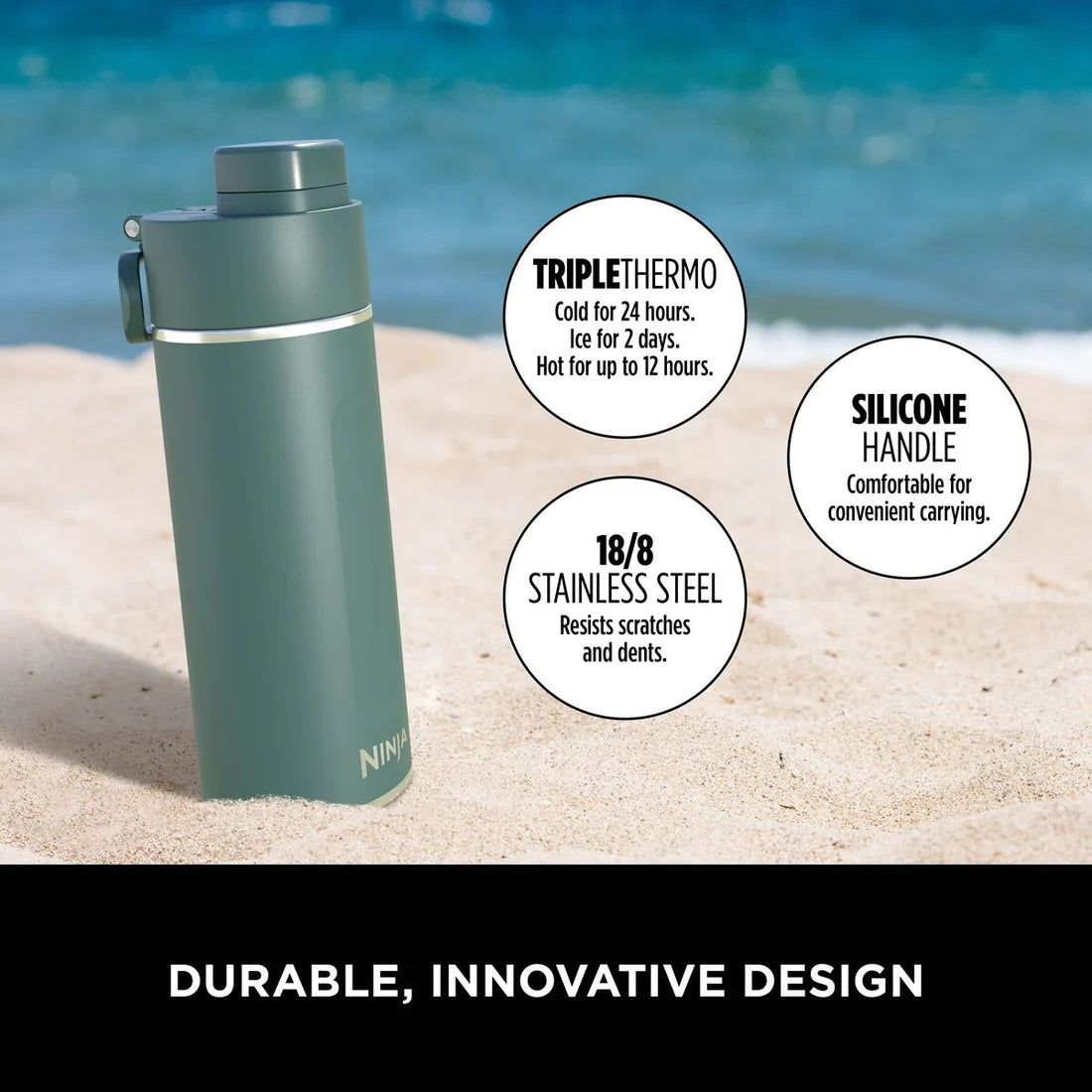 Ninja Thirsti 530 ml Travel Bottle – Evergreen | DW1801EUUKEM
