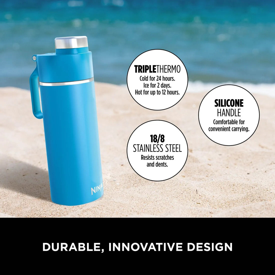 Ninja Thirsti 530 ml Travel Bottle – Tropical Blue | DW1801EUUKSB