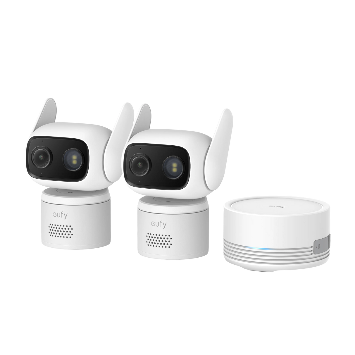 Eufy Wired Cam C31 Pan-Tilt Camera 2 Pack with HomeBase Mini - White | E817L221