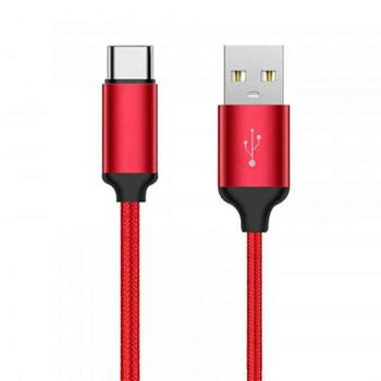 Xo Type-C Charge Cable Braided 2m - Red | EXSXO-NB143C2MB