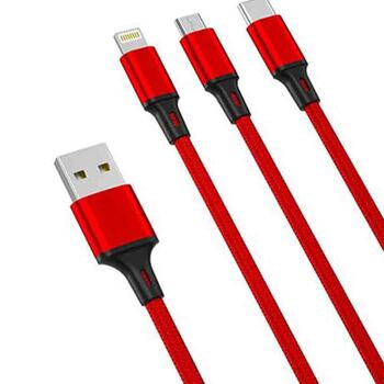 XO 3 In 1 Usb Cable 1.2m - Red | EXSXO-NB173B