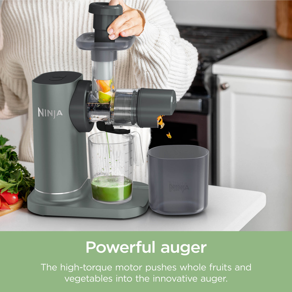 Ninja 3-in-1 Cold Press Juicer, Slicer & Shredder with Anti-Clog Filter | JC152UK