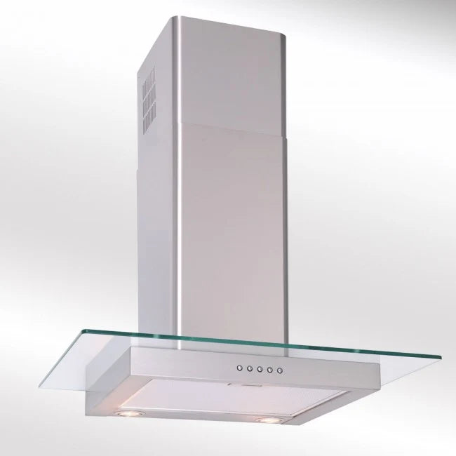 Luxair ST 60cm Flat Cooker Hood with Straight Glass - Glass Stainless Steel | LA-60-ST-GL-SS