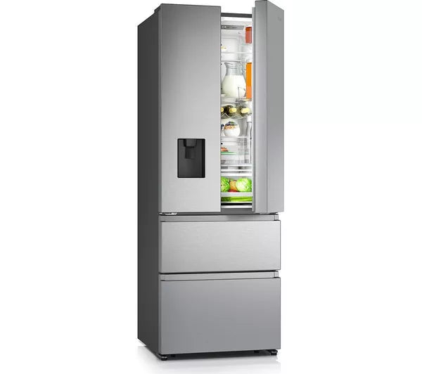 HISENSE PureFlat Slim Fridge Freezer - S/Steel | Non-Plumbed Water Dispenser | RF632N4WIE