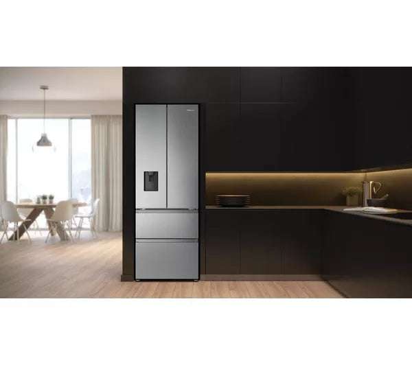 HISENSE PureFlat Slim Fridge Freezer - S/Steel | Non-Plumbed Water Dispenser | RF632N4WIE