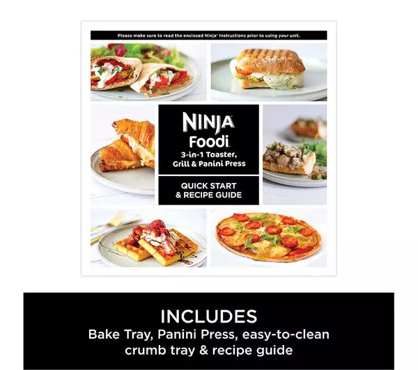 Ninja Foodi 3-in-1 Toaster, Grill & Panini Press - Stainless Steel | ST202UK