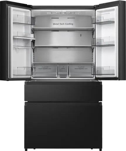 Hisense American Style Fridge Freezer - Black S/Steel | Non-Plumbed Water Dispenser | RF749N4SWFE