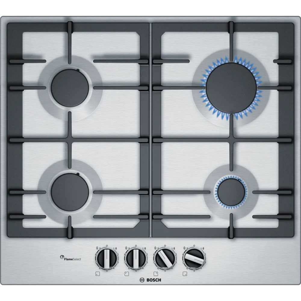 Bosch Series 6 60cm Gas Hob Brushed Steel PCP6A5B90