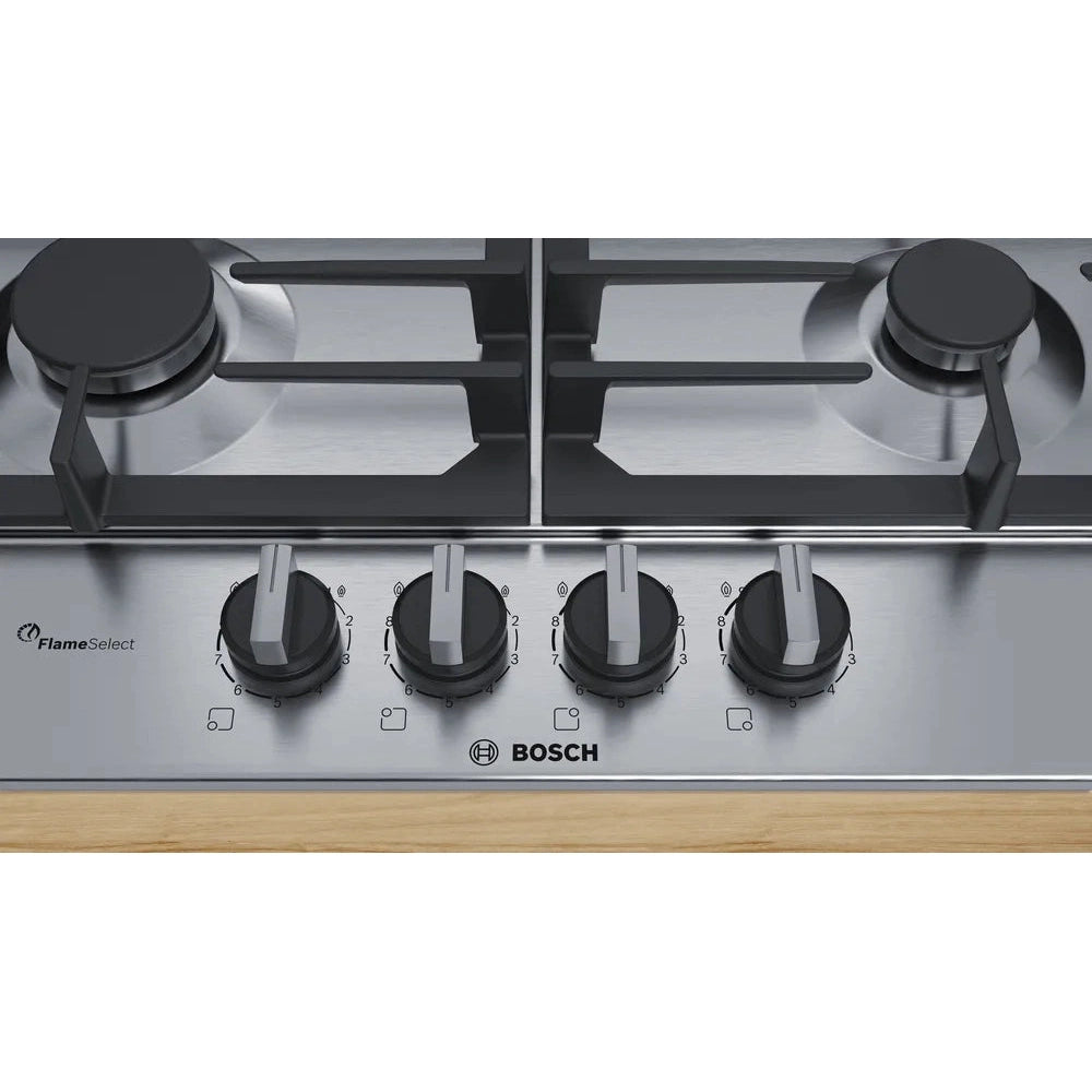 Bosch Series 6 60cm Gas Hob Brushed Steel PCP6A5B90