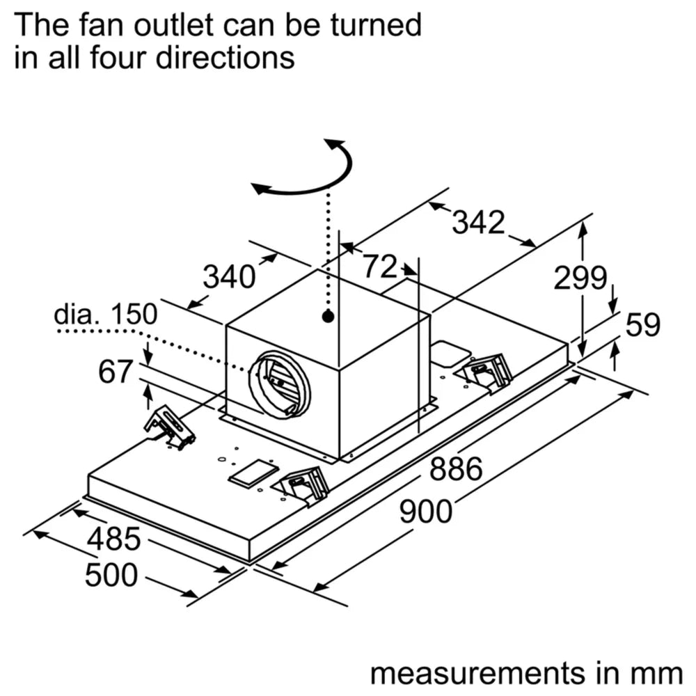 Bosch Series 6 90x50cm Ceiling Hood DRC97AQ50B