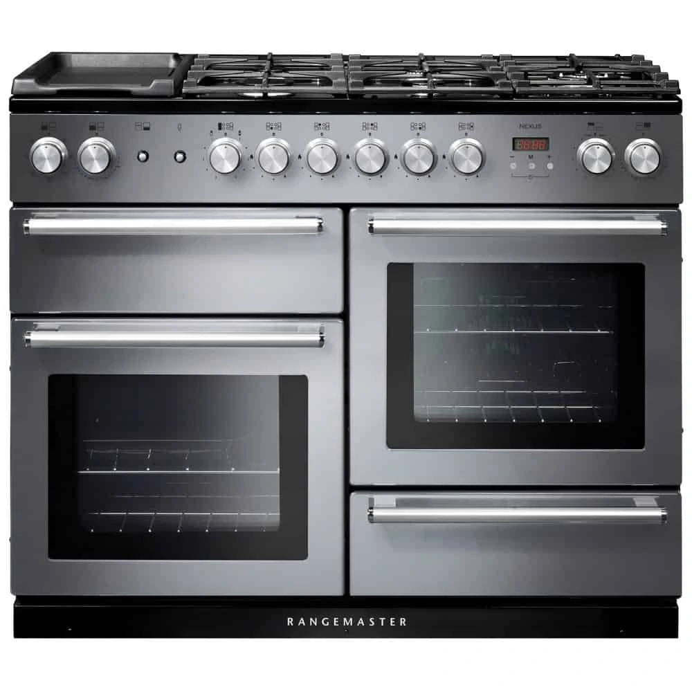 Rangemaster Nexus Dual Fuel 110 Range Cooker - Stainless Steel & Chrome | NEX110DFFSS/C