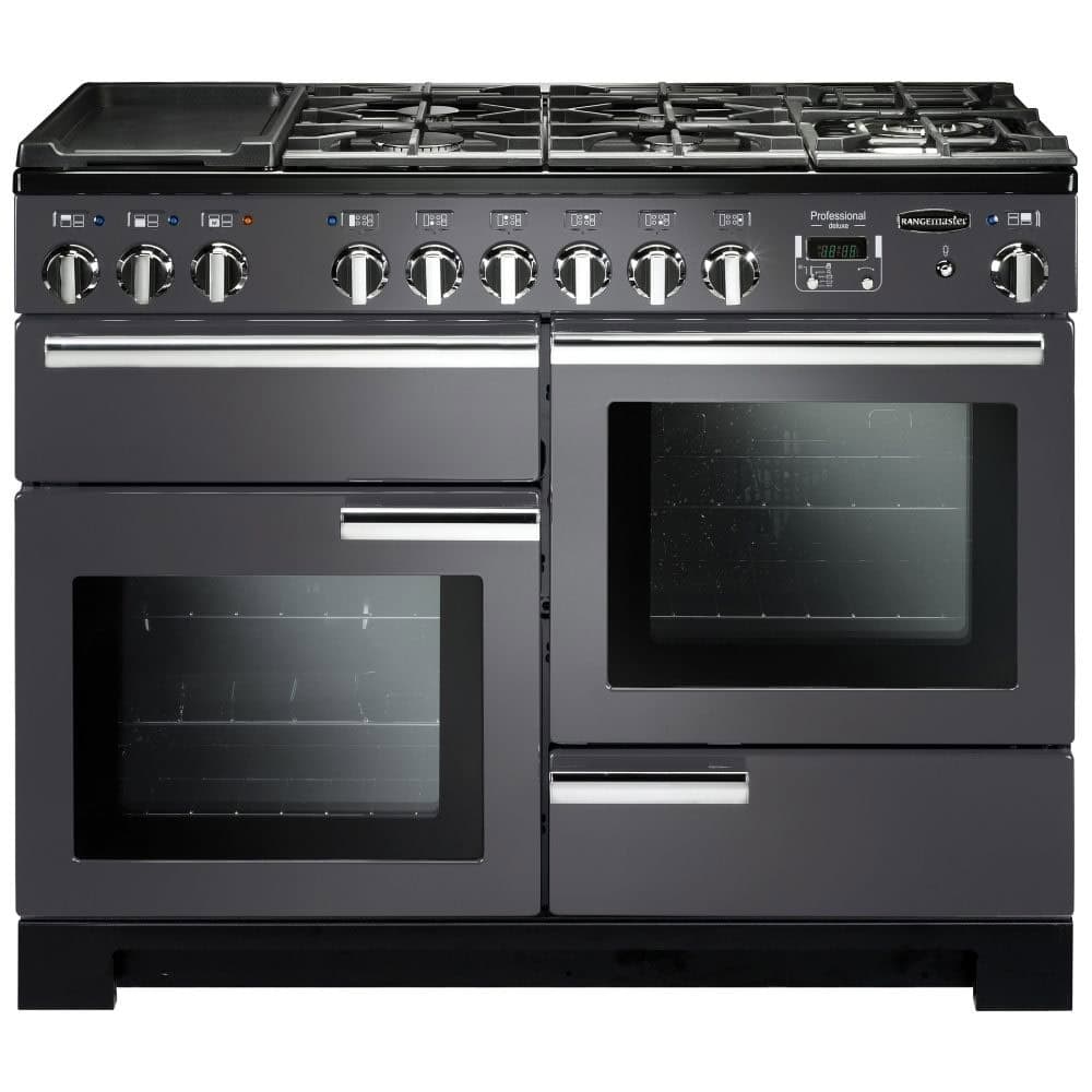 Rangemaster Professional Deluxe 110cm Dual Fuel - Slate & Chrome | PDL110DFFSL/C
