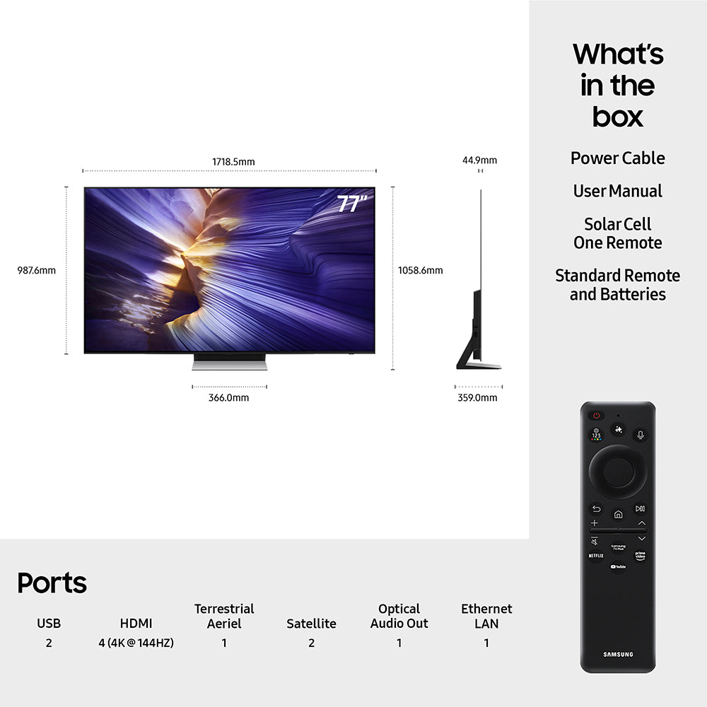 Samsung S90F 77" 4K Smart TV (2025) | QE77S90FAEXXU