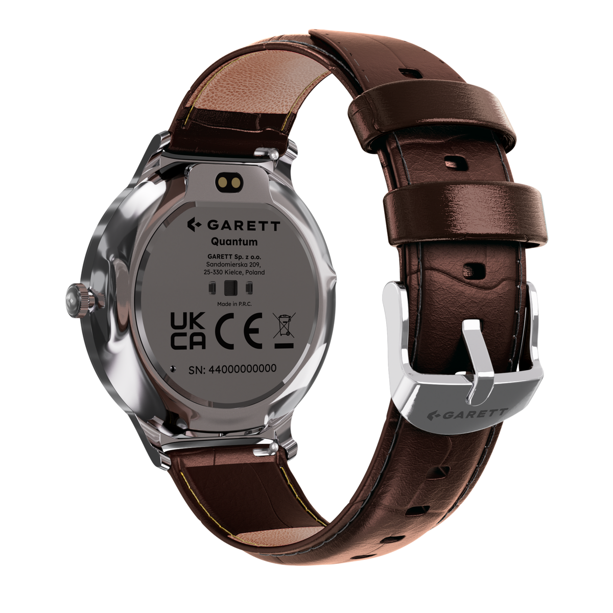 Garett Smartwatch Quantum - Silver & Brown | QUANTUM SILVER STEEL