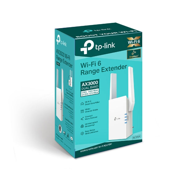 TP Link AX3000 Mesh WiFi 6 Extender | RE705X