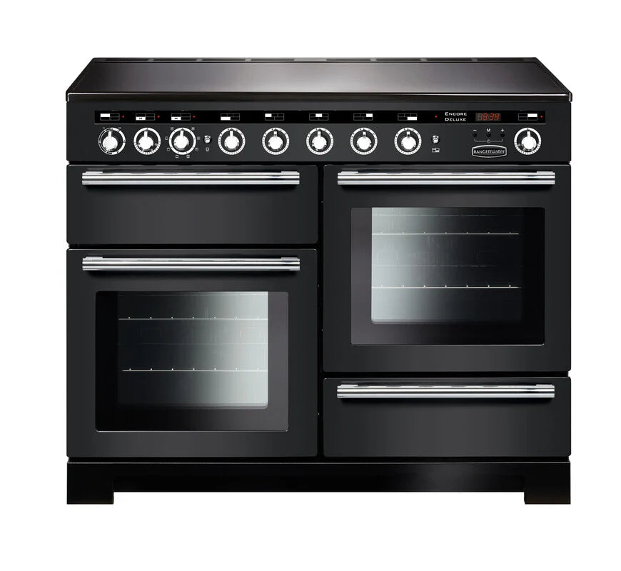 Rangemaster Encore Deluxe 110cm Induction Range Cooker - Charcoal Black & Chrome | EDL110EICB/C