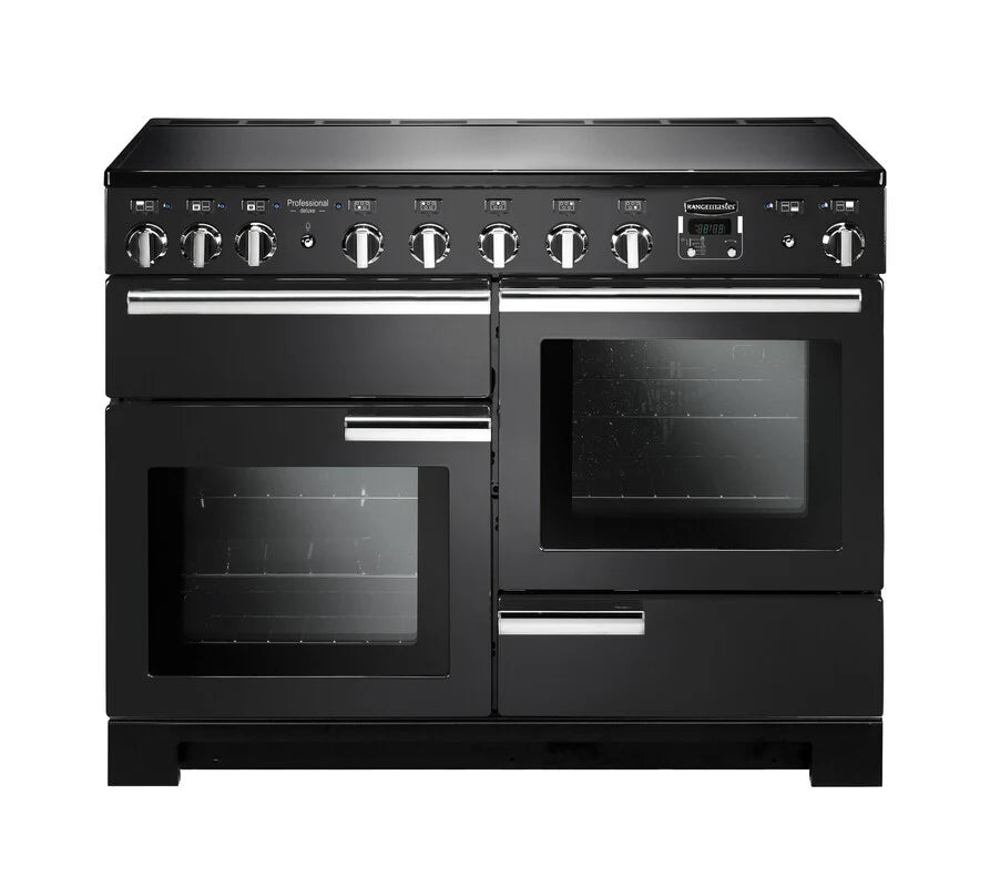 Rangemaster Professional Deluxe 110cm Induction Range Cooker - Charcoal Black & Chrome |PDL110EICB/C