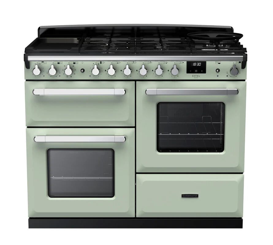 Rangemaster Estel 110cm Dual Fuel Range Cooker - Mint Green & Chrome | ESDLO110DFPMNT/CM1