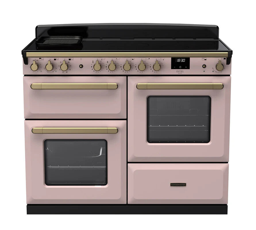 Rangemaster Estel 110cm Induction Range Cooker - Pale Pink & Brass | ESDLO110EIPPPK/AB1