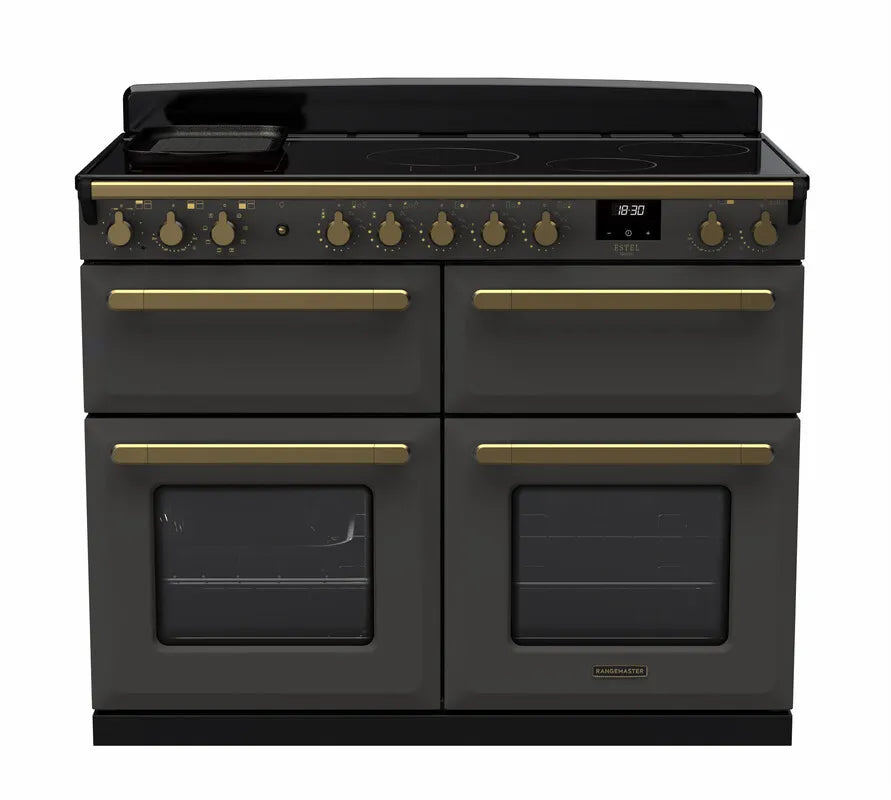 Rangemaster Estel 110cm Induction Range Cooker (Slow Cook) - Slate & Brass | ESDLB110EIPSLT/AB1