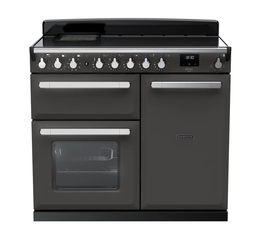Rangemaster Estel 100cm Induction Range Cooker - Slate & Chrome | ESDL100EIPSLT/CM1