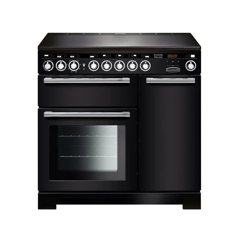 Rangemaster Encore 90cm Induction Range Cooker - Black & Chrome | EDL90EIBL/C